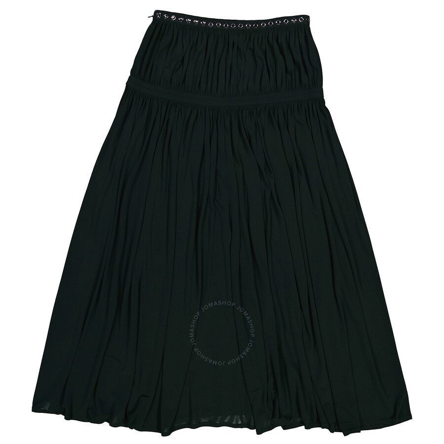 Chloe Ladies Eclipse Green Bohemian Jupon Fluid Pleated Midi Skirt - 2