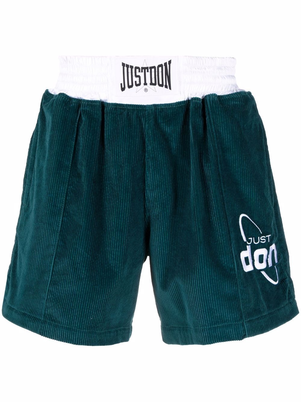 corduroy logo shorts - 1