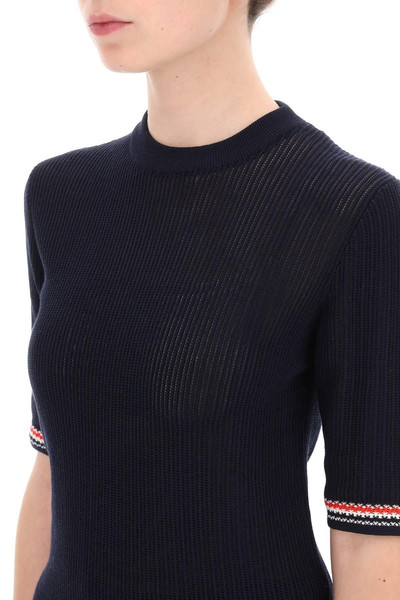 Thom Browne Pointelle-knit T-shirt outlook