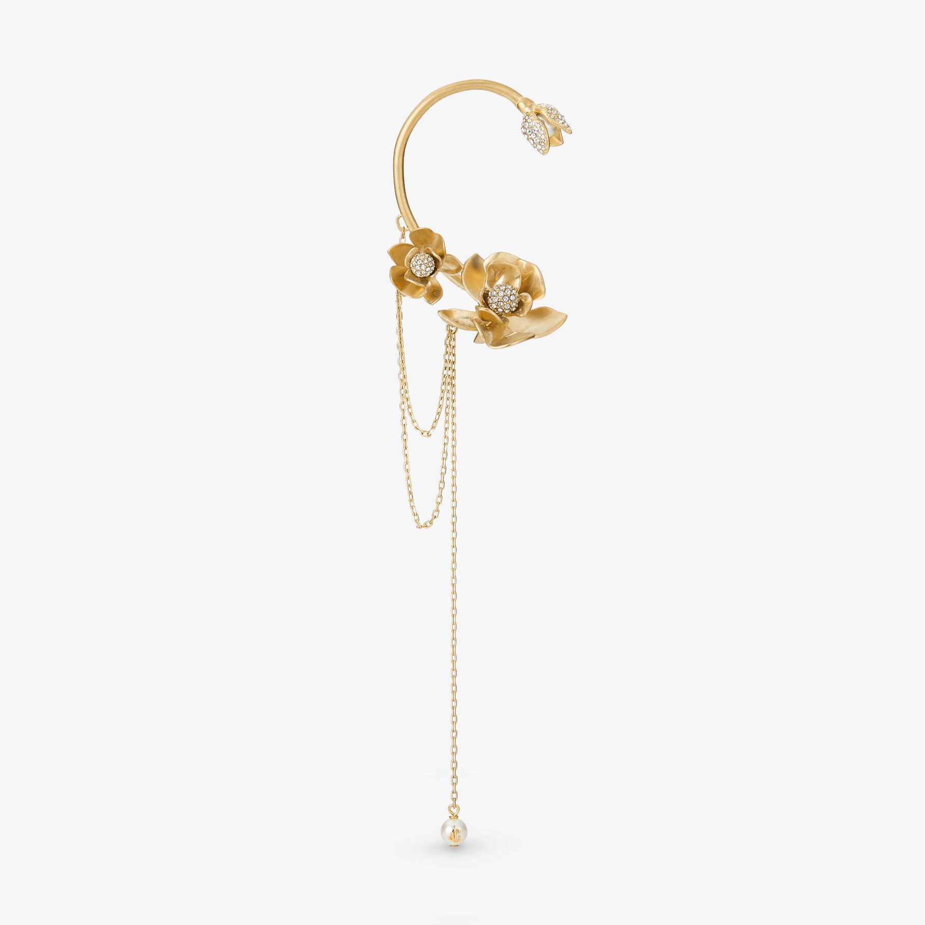 Right Petal Earcuff
Gold-Finish Right Earcuff with Pearl and Crystal embellishment - 1