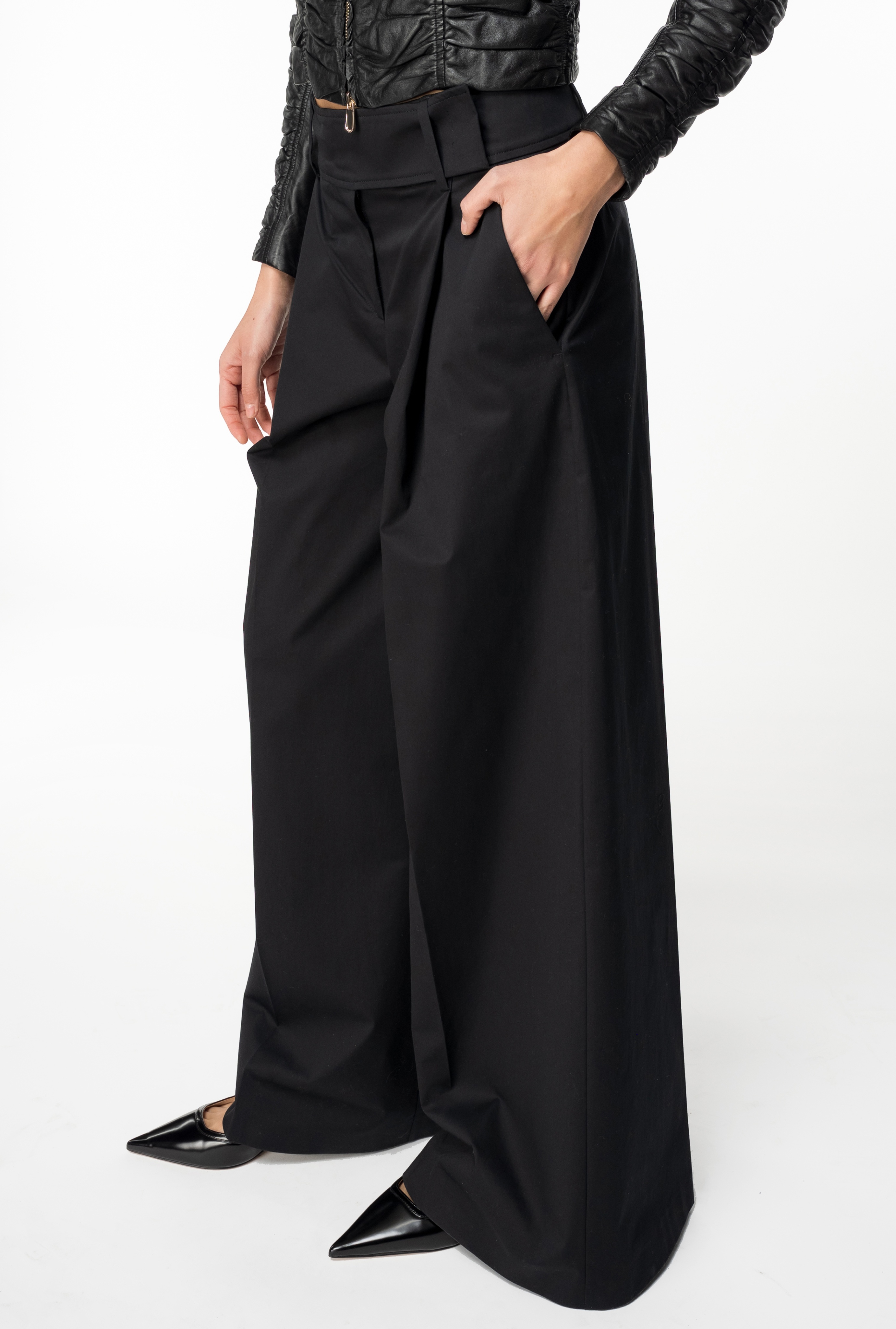 EXTRA-WIDE TROUSERS IN TECHNICAL SATIN - 3