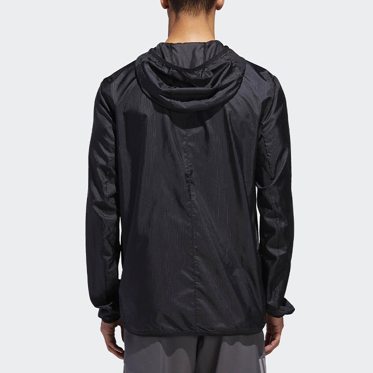 adidas Own The Run Jkt Running Athleisure Casual Sports hooded Zipper Jacket Black DN8763 - 4