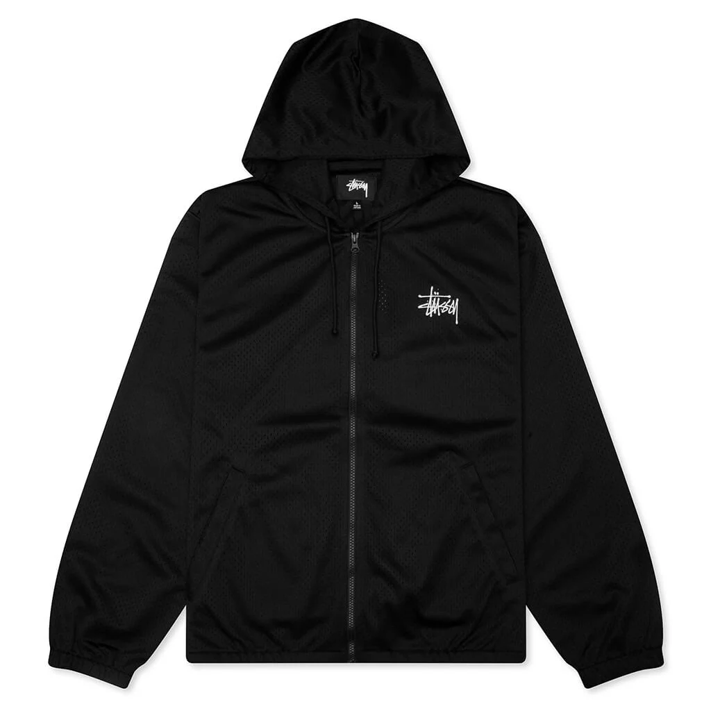 ATHLETIC MESH ZIP HOOD - BLACK - 1