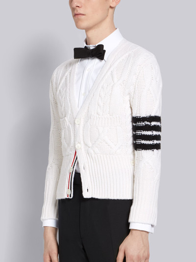 Thom Browne 4-bar Aran Cable Short Cardigan outlook