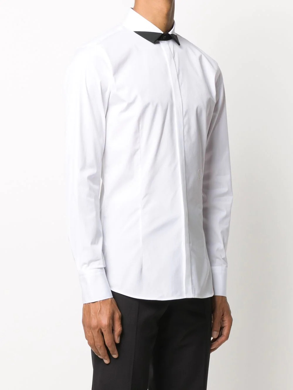 contrast pointed collar tuxedo shirt - 3