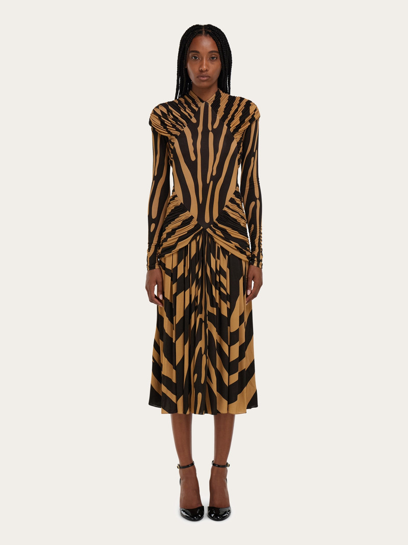 FERRAGAMO Jersey dress with ruched detail outlook