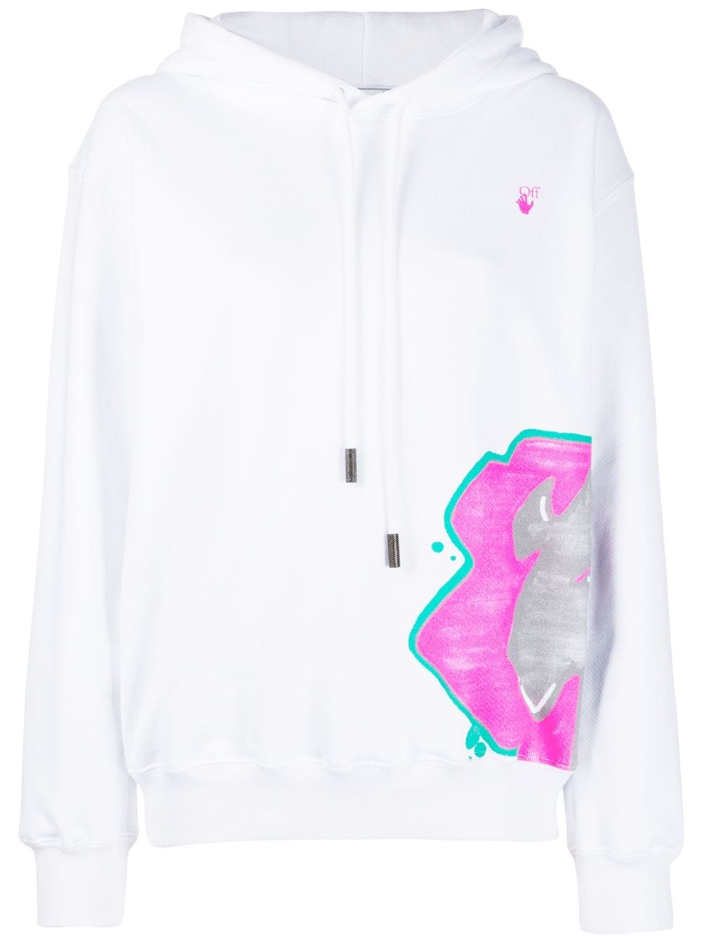 graffiti-print drawstring hoodie - 1