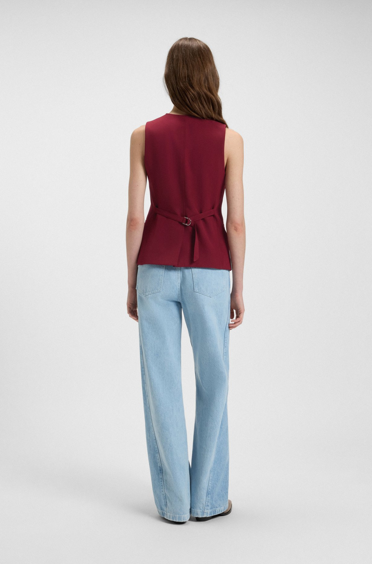 ADJUSTABLE WAISTCOAT IN STRETCH CREPE - 4