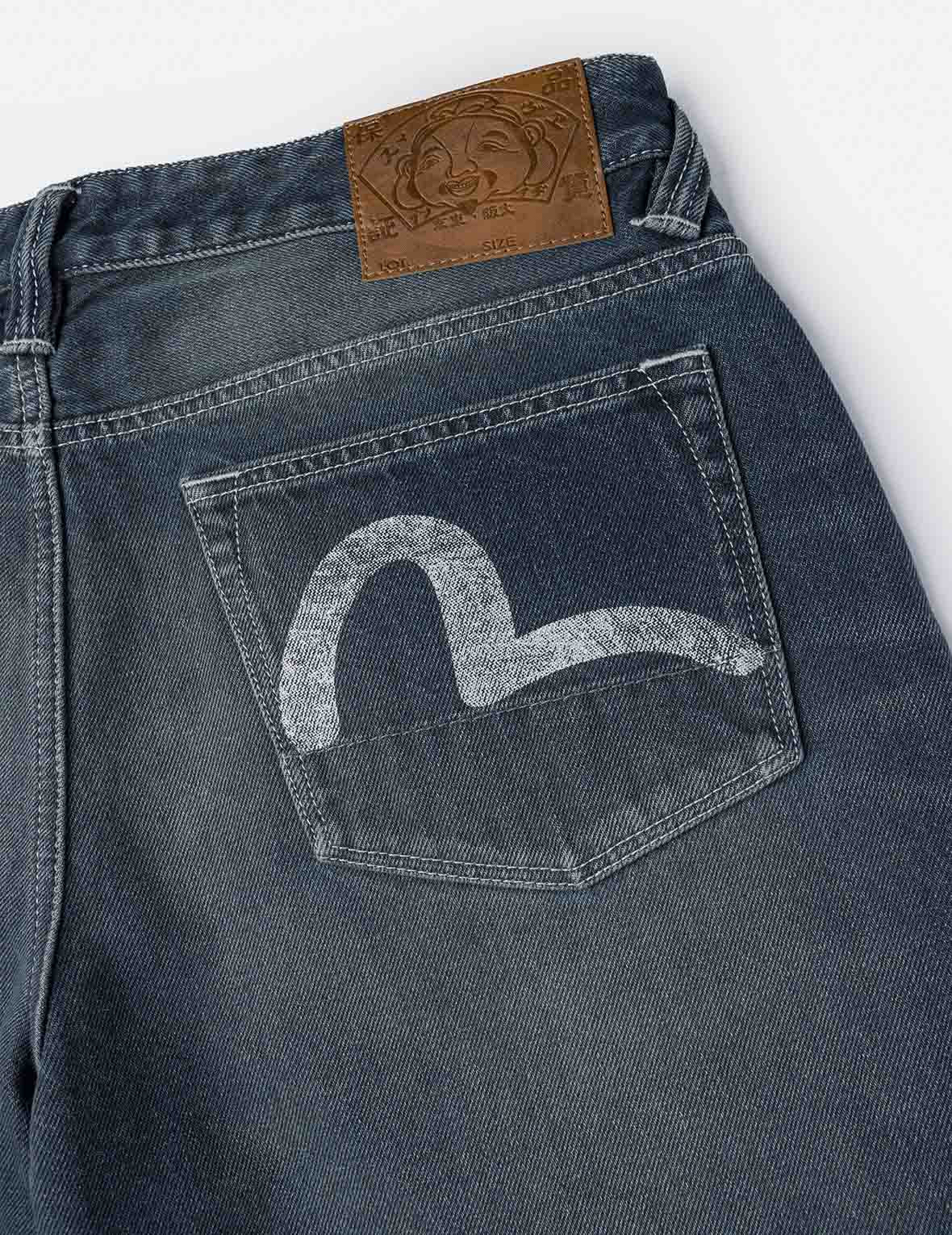 Distressed Seagull Print with Irregular Patches Loose Fit Denim Jeans - 7