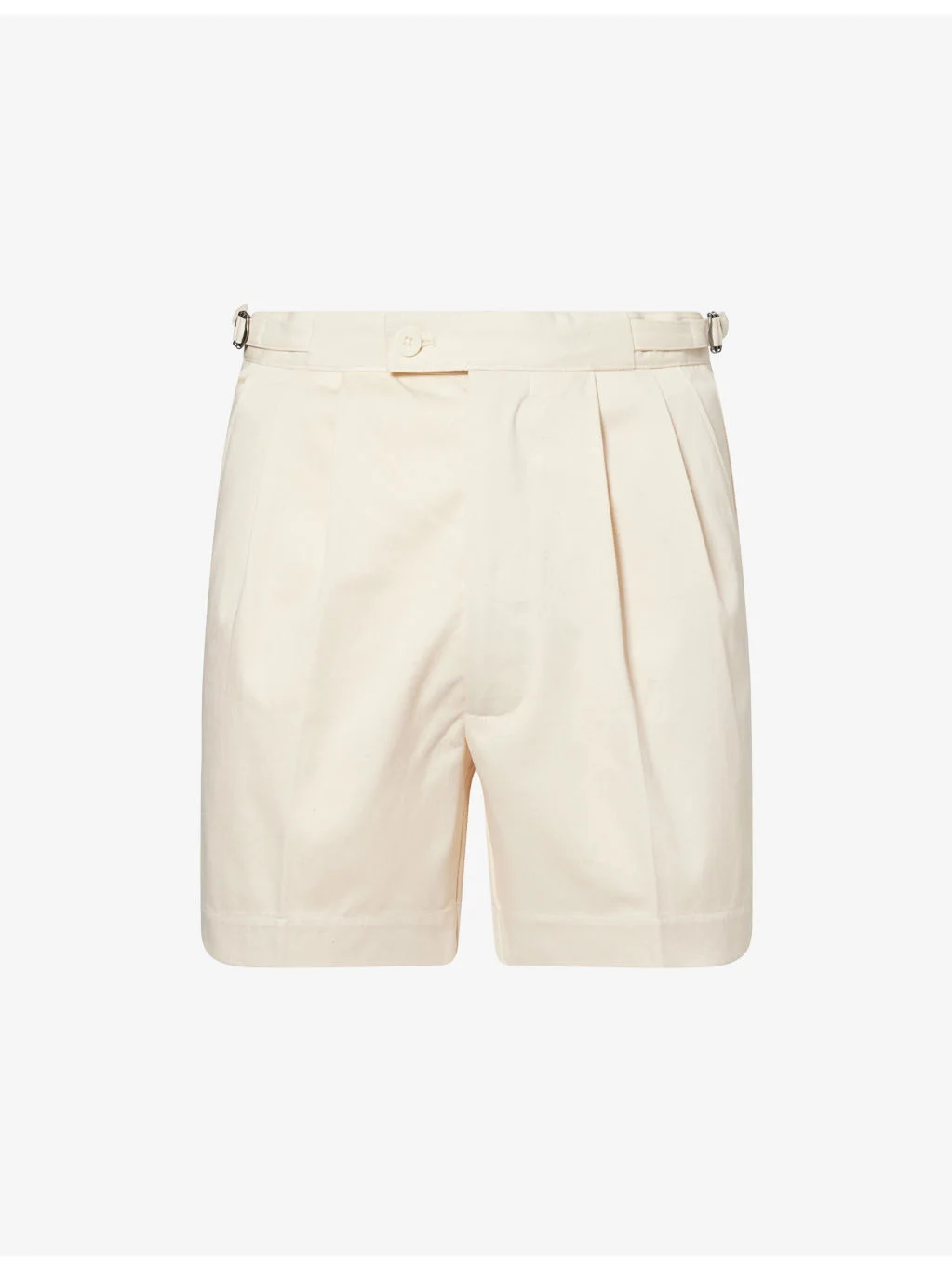 Blake Double-Pleated Cotton Shorts - 1