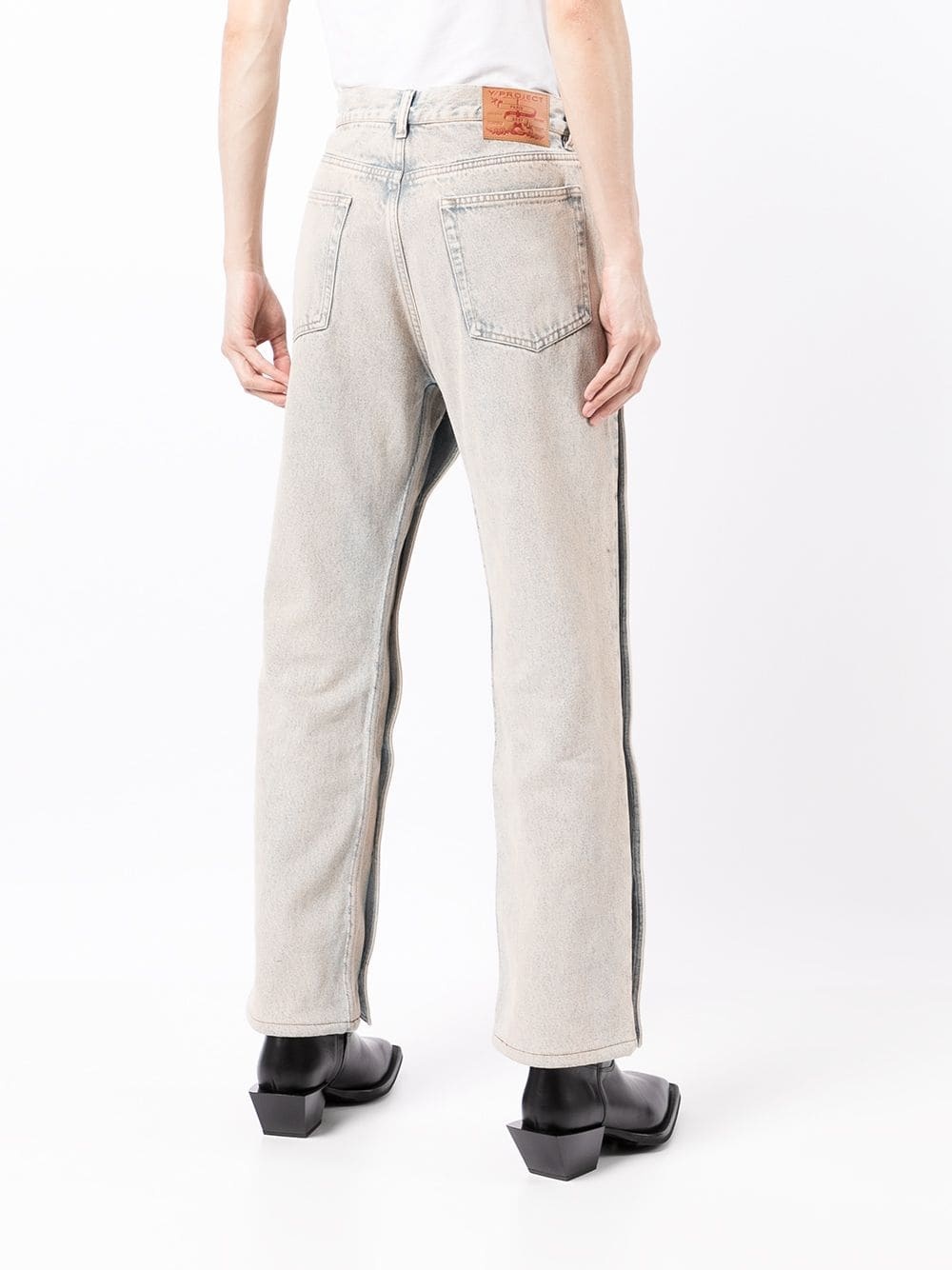 button panel straight-leg jeans - 4