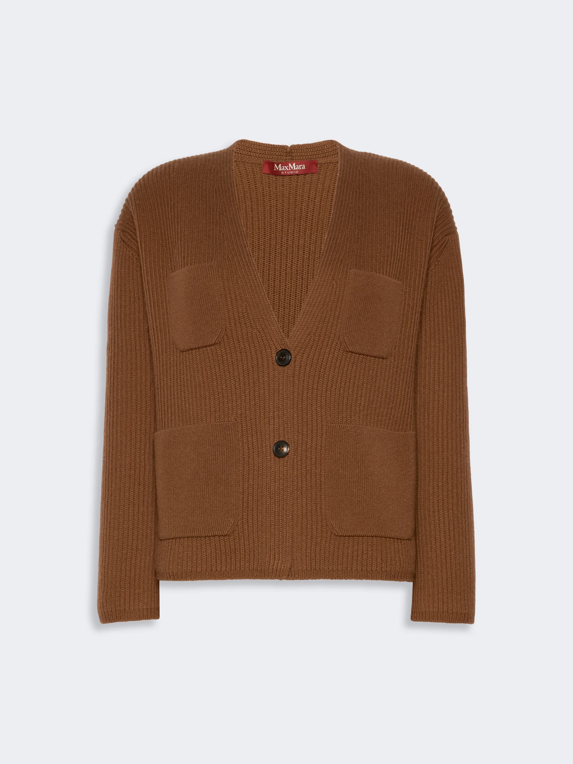 FILTRO Wool and cashmere cardigan - TOBACCO - 1