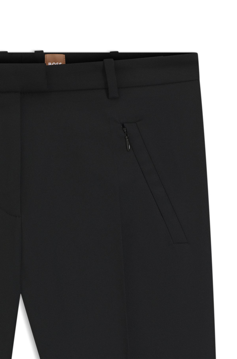CROPPED SLIM-FIT TROUSERS WITH ZIPPED HEMS 6