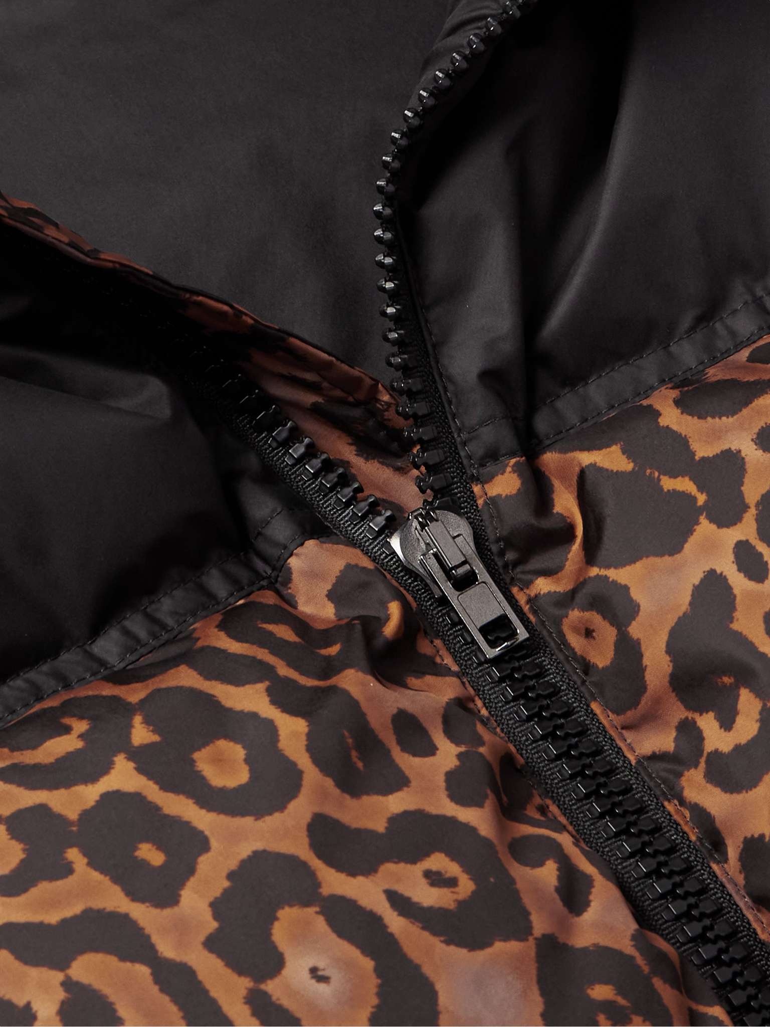 Logo-Appliquéd Leopard-Print Shell Down Jacket - 4