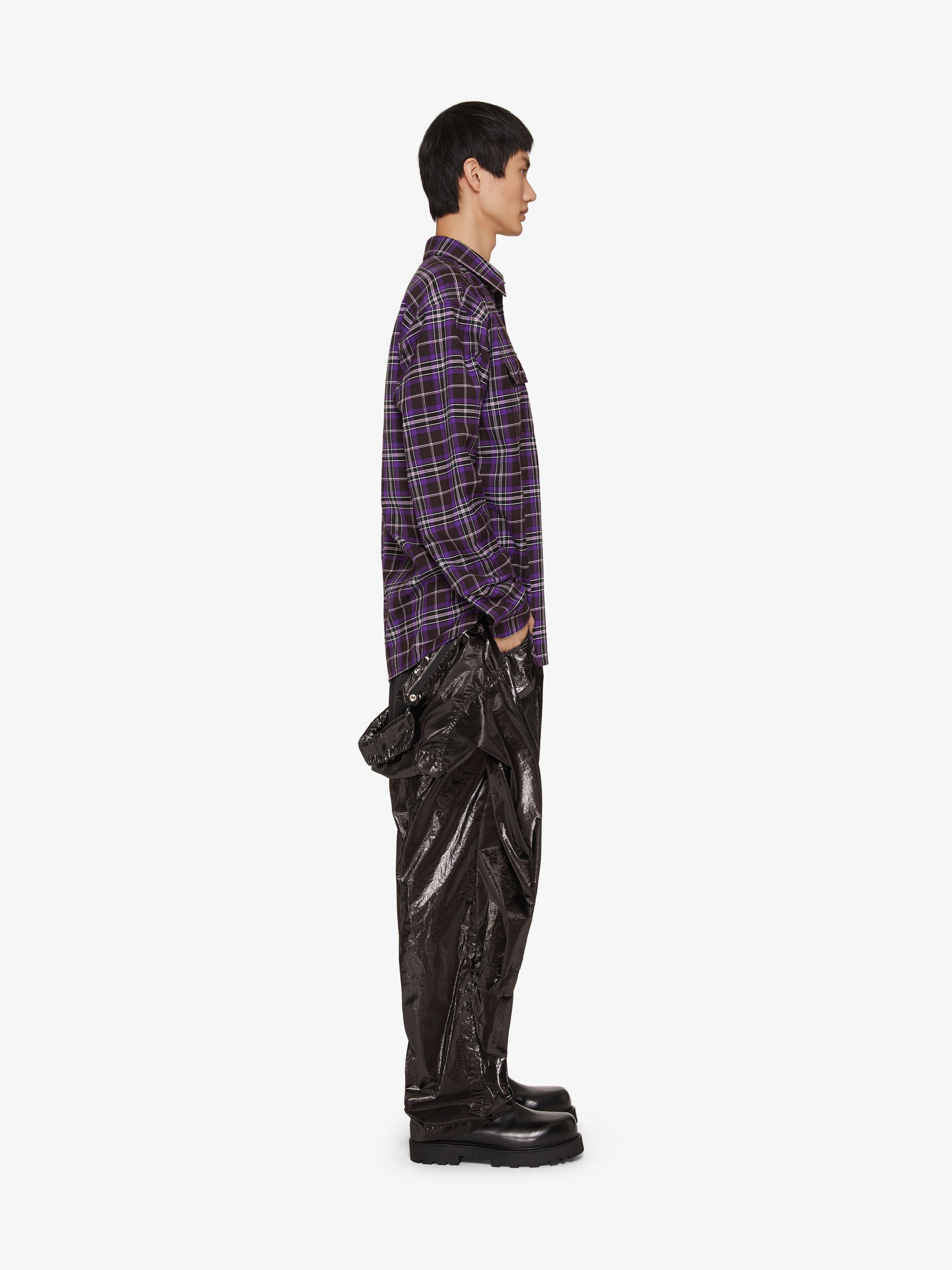 CHECKED SHIRT IN WOOL AND COTTON - 3
