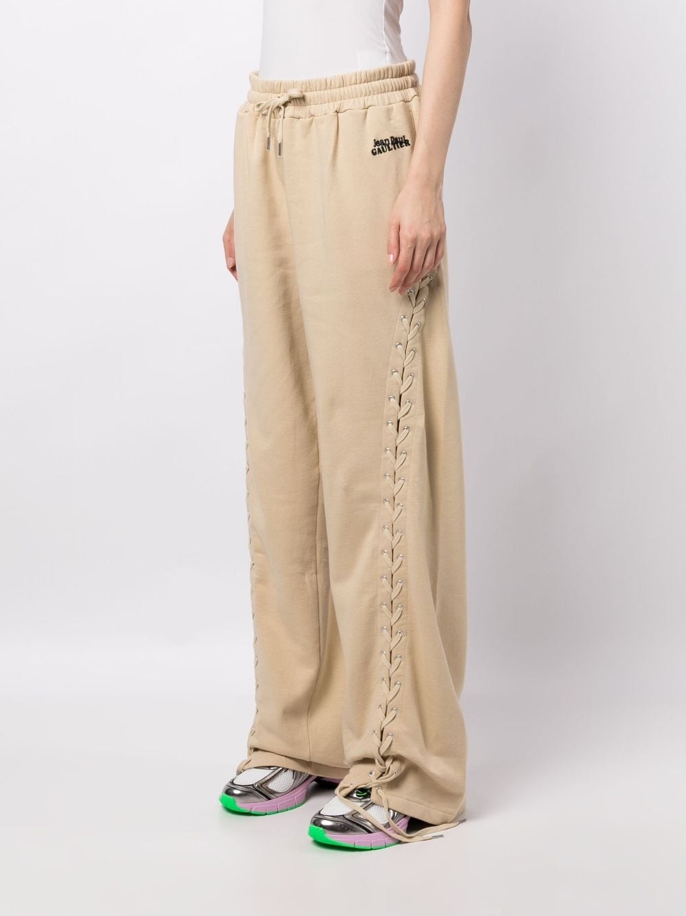 lace-up track pants - 3