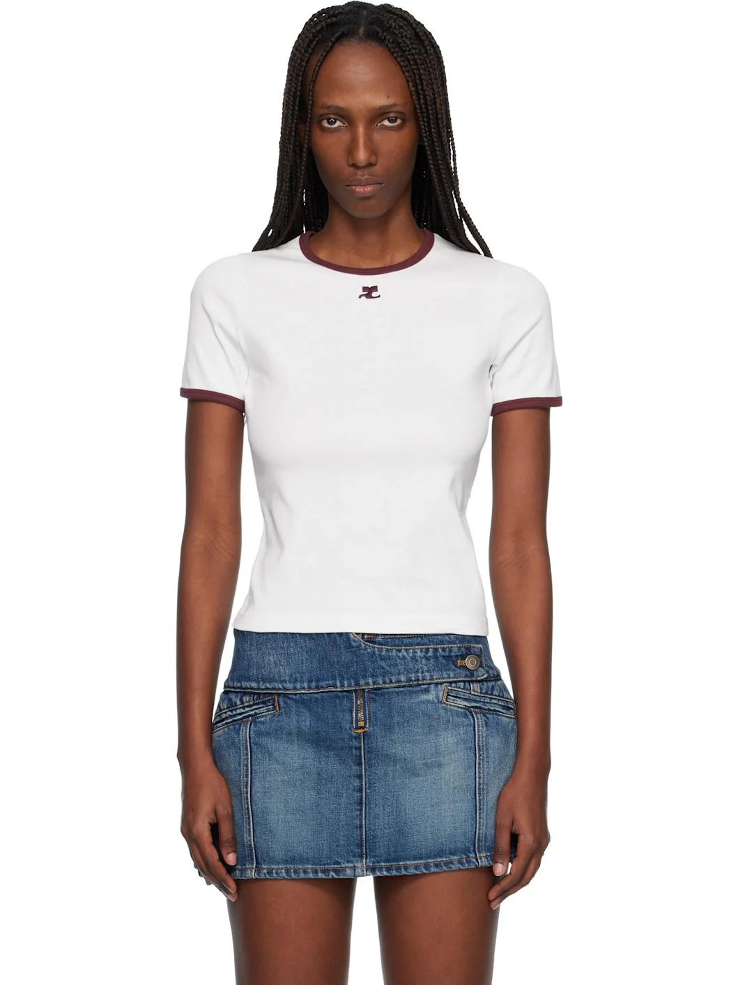 White Signature Contrast T-shirt - 1