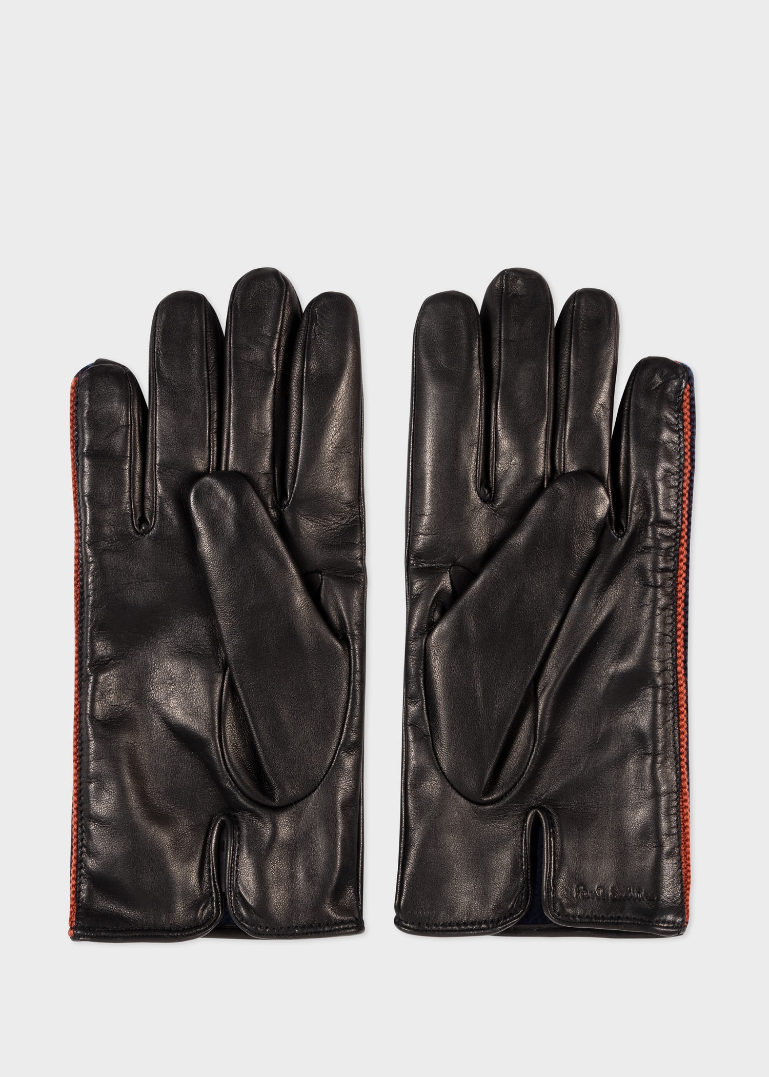 Leather Gloves With Knitted 'Artist Stripe' Trim - 2