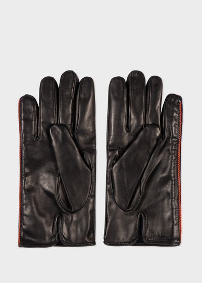 Paul Smith Leather Gloves With Knitted 'Artist Stripe' Trim outlook