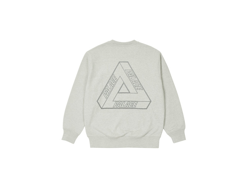TRI-STITCH CREW LIGHT GREY MARL - 1