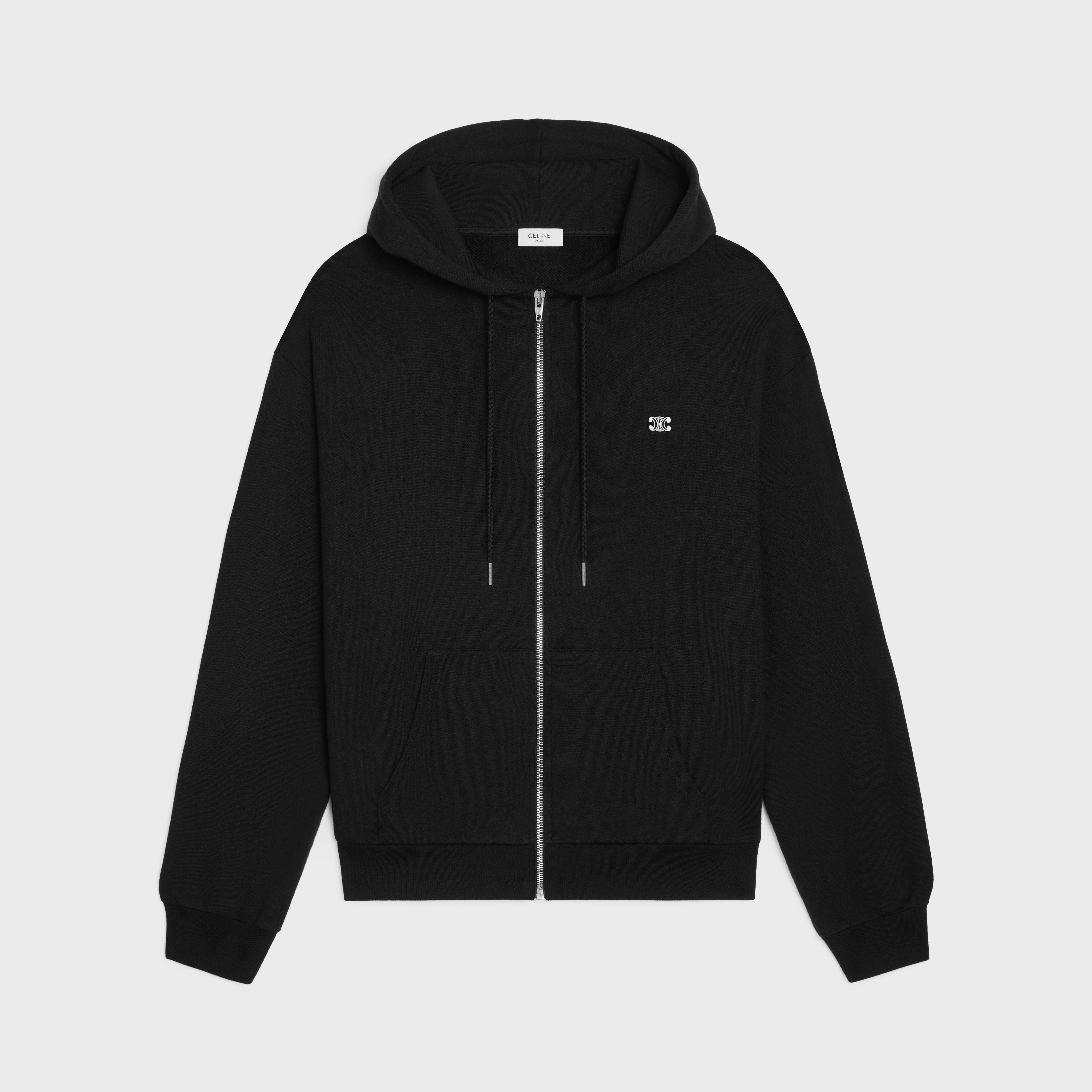 loose triomphe hoodie in cotton and cashmere - 1