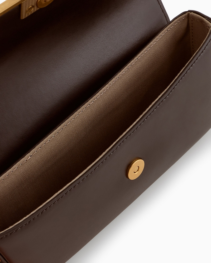 SMOOTH LEATHER MINI SHOULDER BAG WITH METAL EAGLE LOGO 4