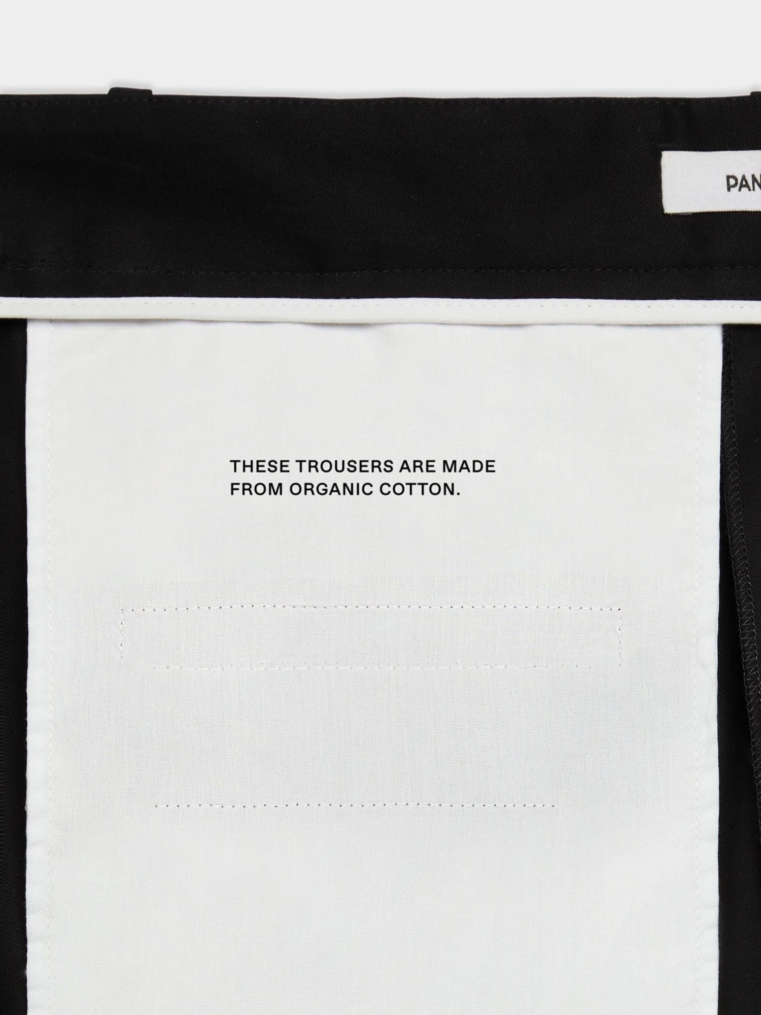 Men's Organic Cotton Tailored Trousers - Black - 5