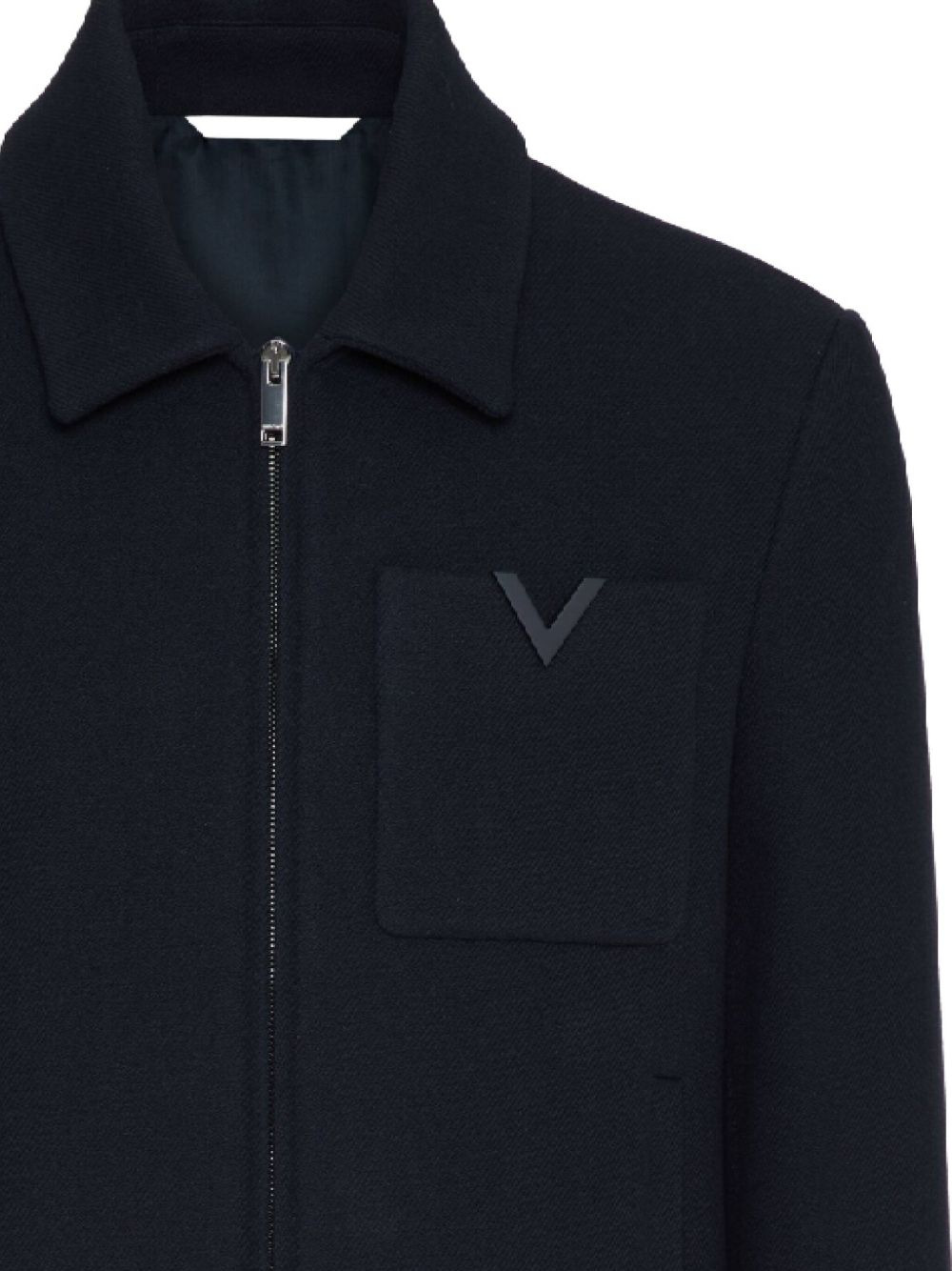 logo-appliquÃ© wool jacket - 3