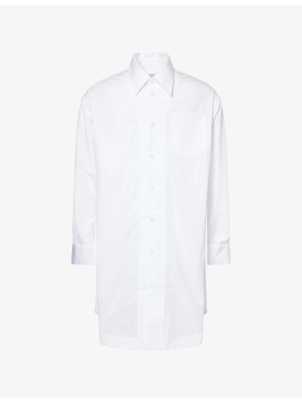 Oversized Long-Line Cotton Shirt - 1