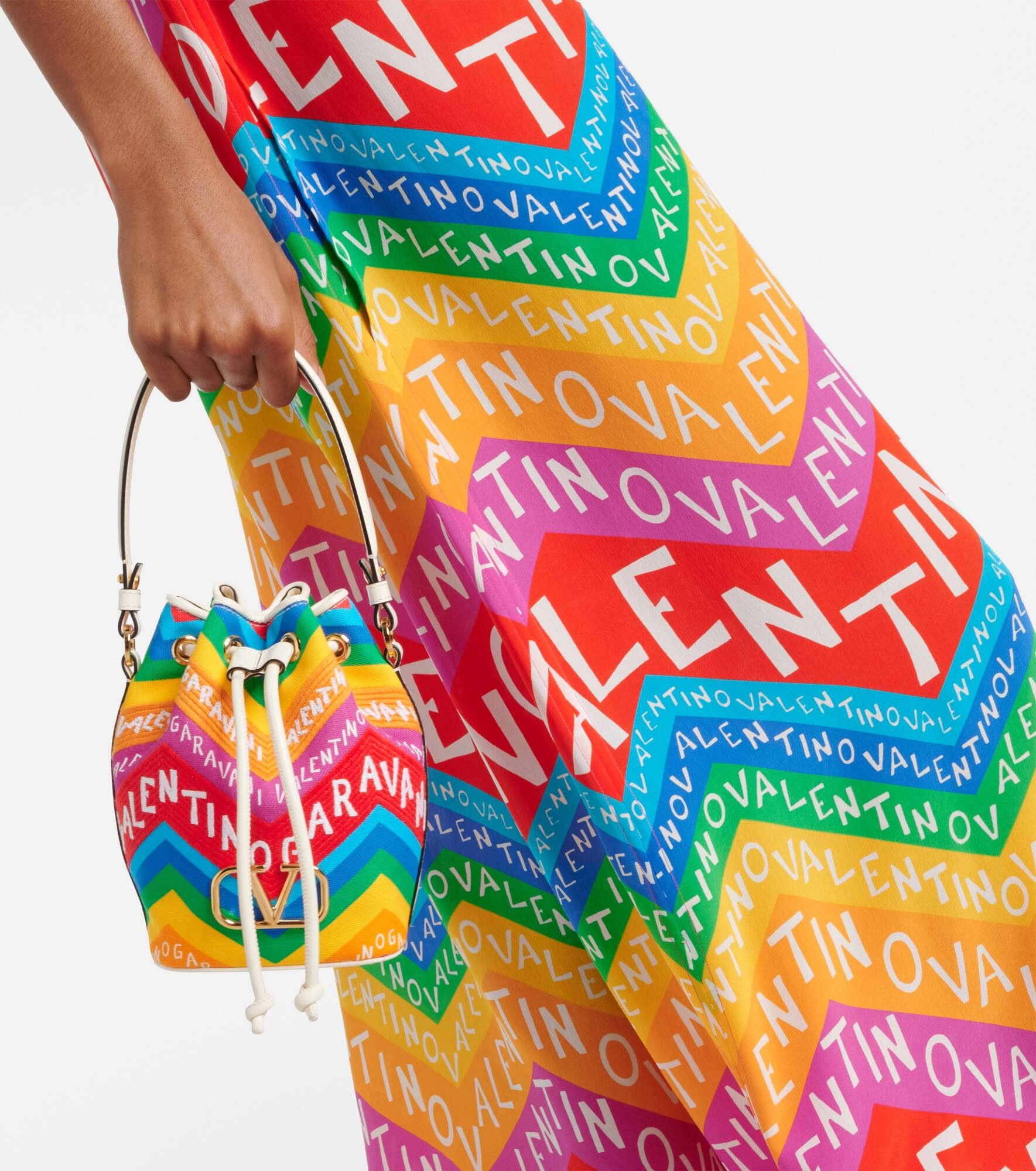 VLogo Mini canvas bucket bag - 2