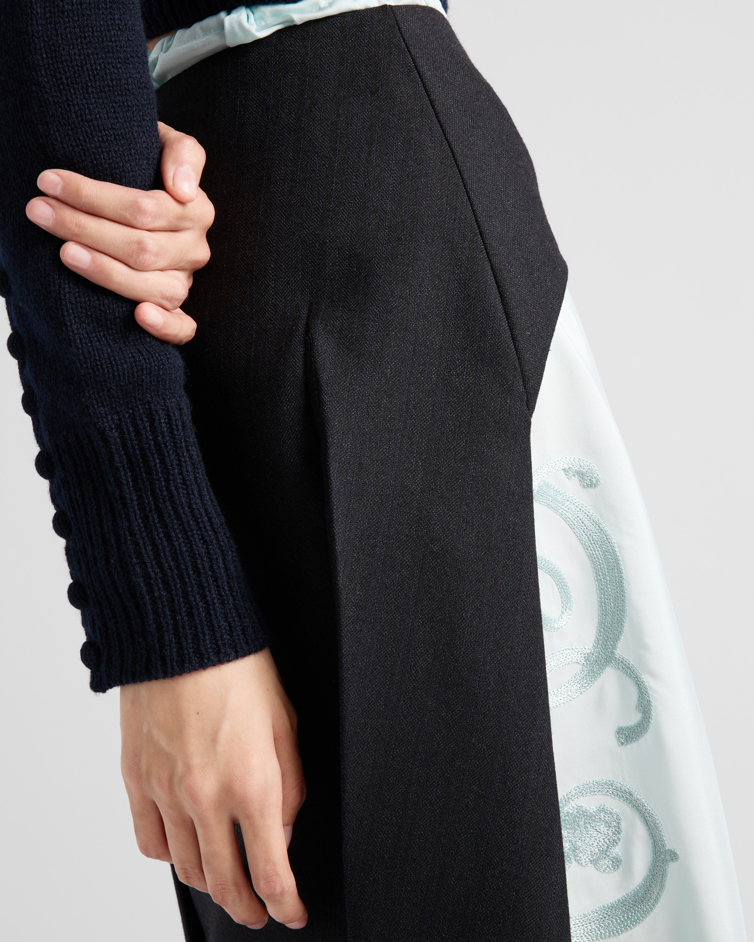 Deconstructed chevron midi-skirt - 6
