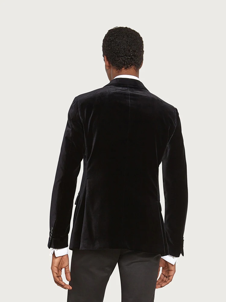 VELVET SINGLE BREASTED JACKET - 4