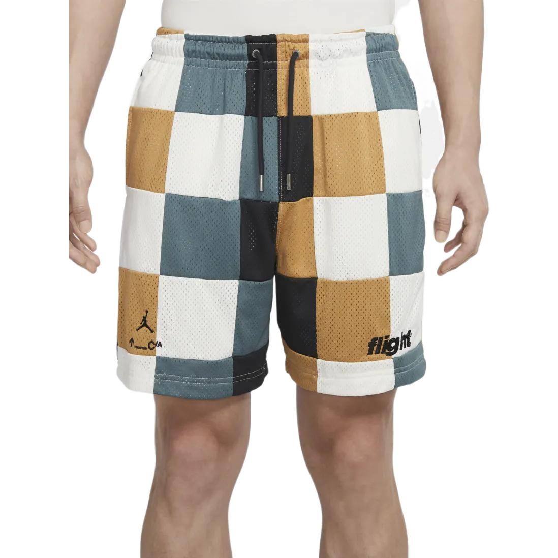 Men's Air Jordan Plaid Splicing Logo Printing Straight Shorts DQ8348-384 - 3
