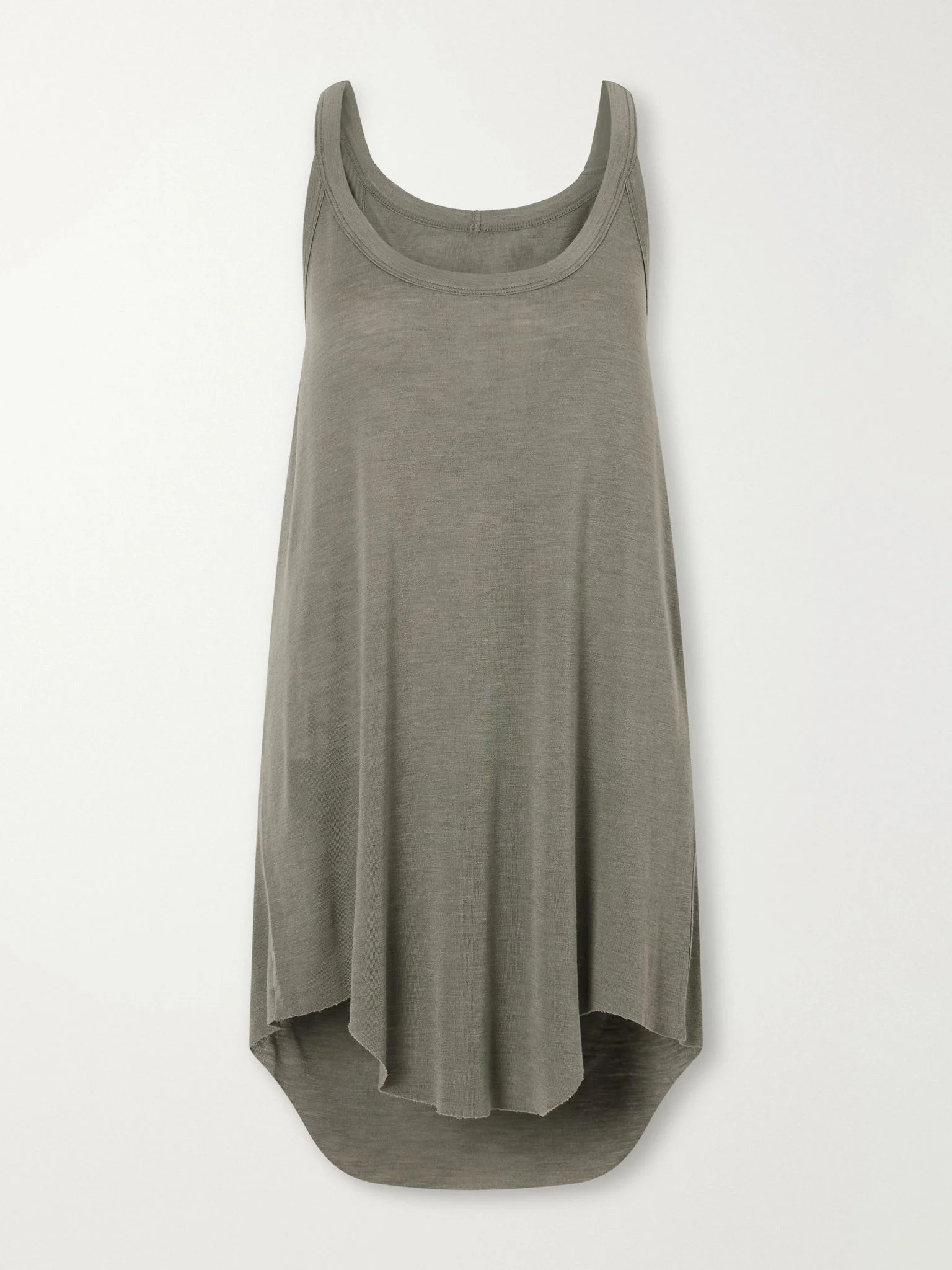 Gigi wool and silk-blend jersey tank Stone - 1