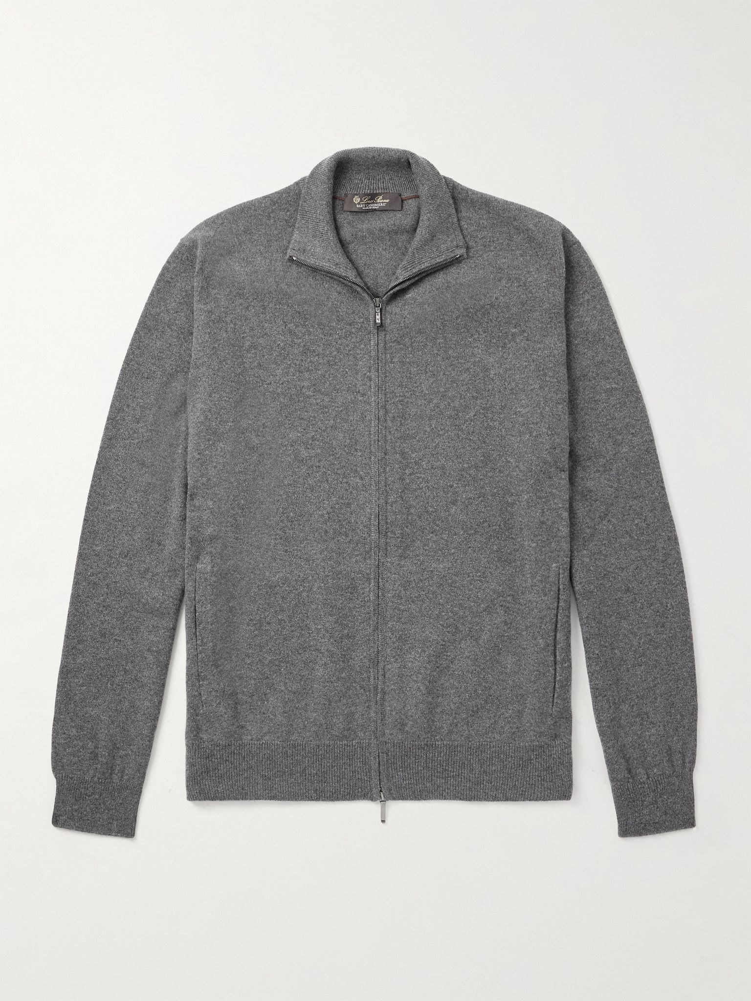 Cashmere Zip-Up Sweater Gray - 1