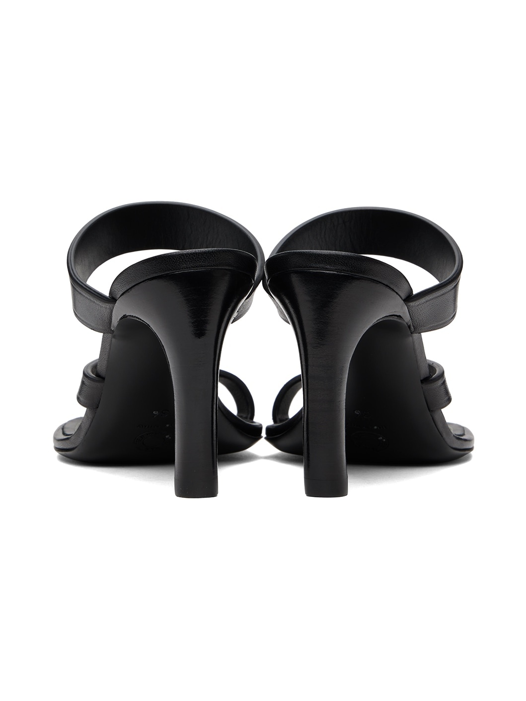Black Thong Heeled Sandals - 2