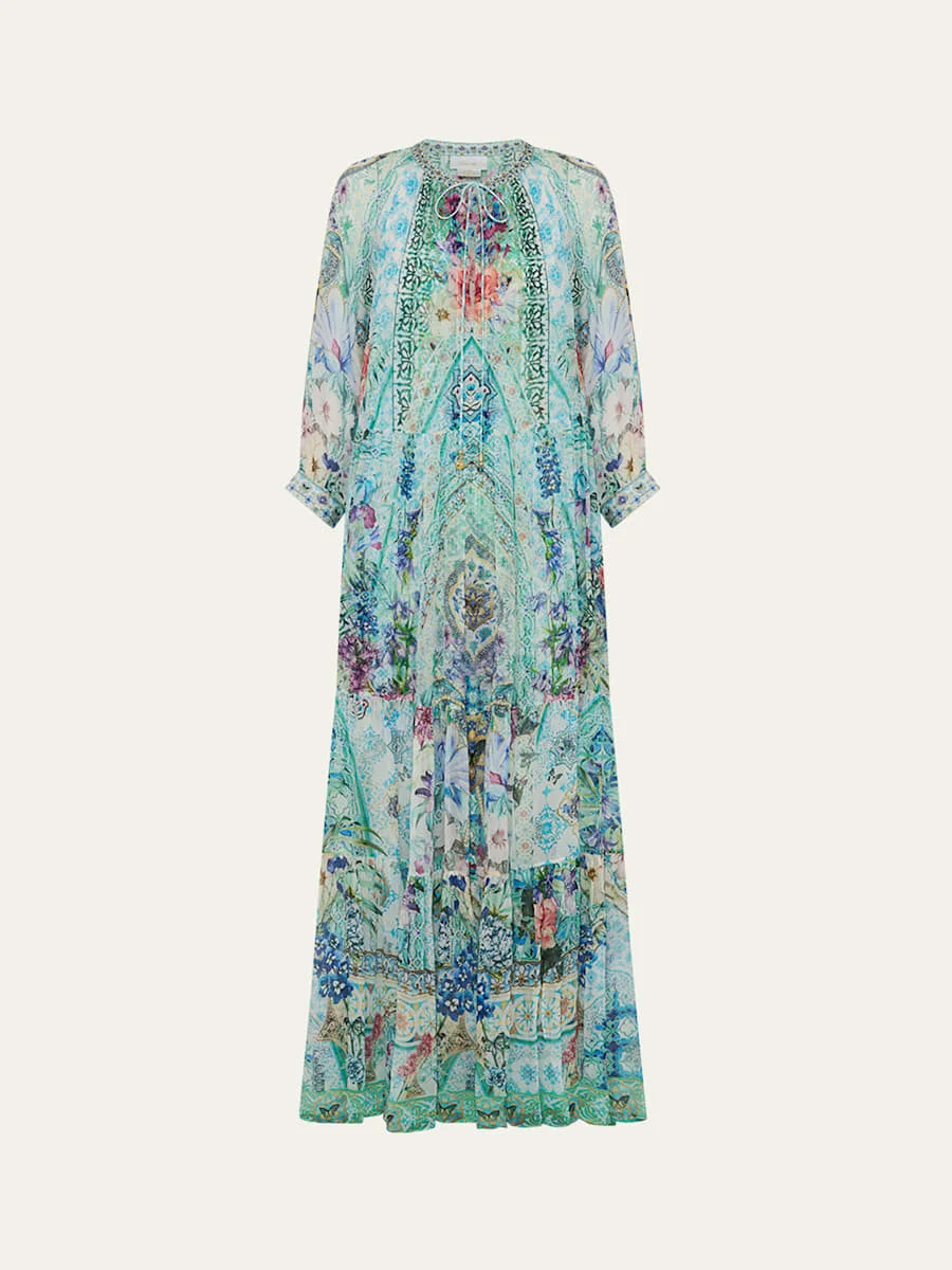 Sunrise in Sintra Long Gathered Panel Dress - 1