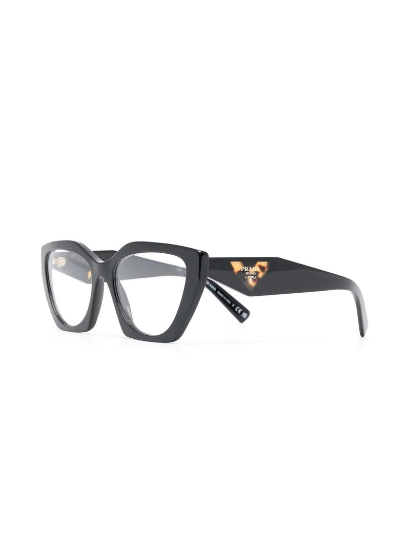 Prada logo-engraved cat-eye glasses outlook