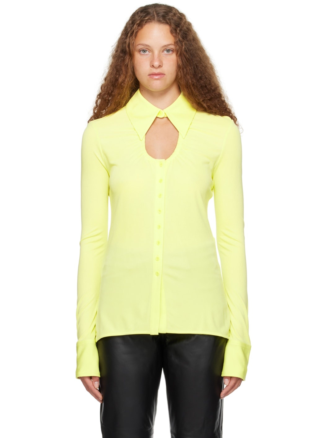 Yellow Proenza Schouler White Label Keyhole Shirt - 1