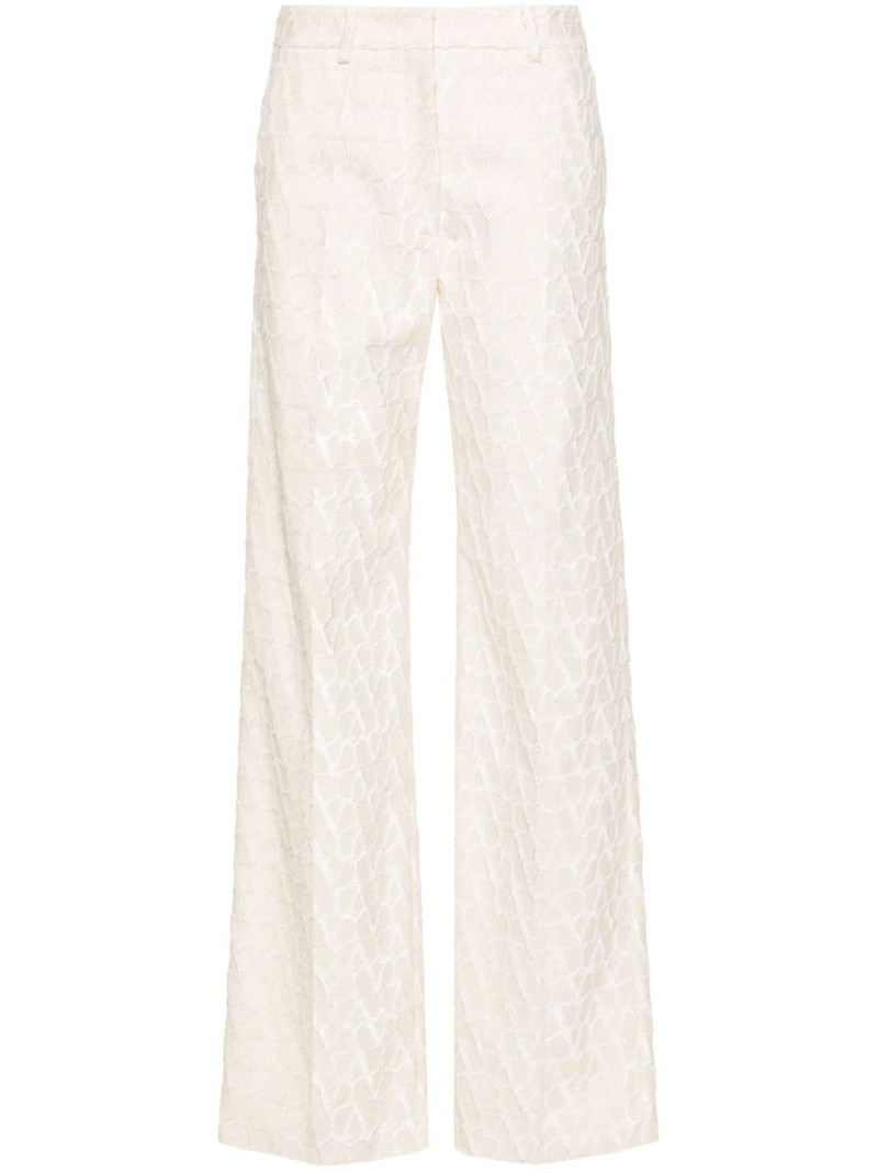 Toile Iconographe flocked tailored trousers 1