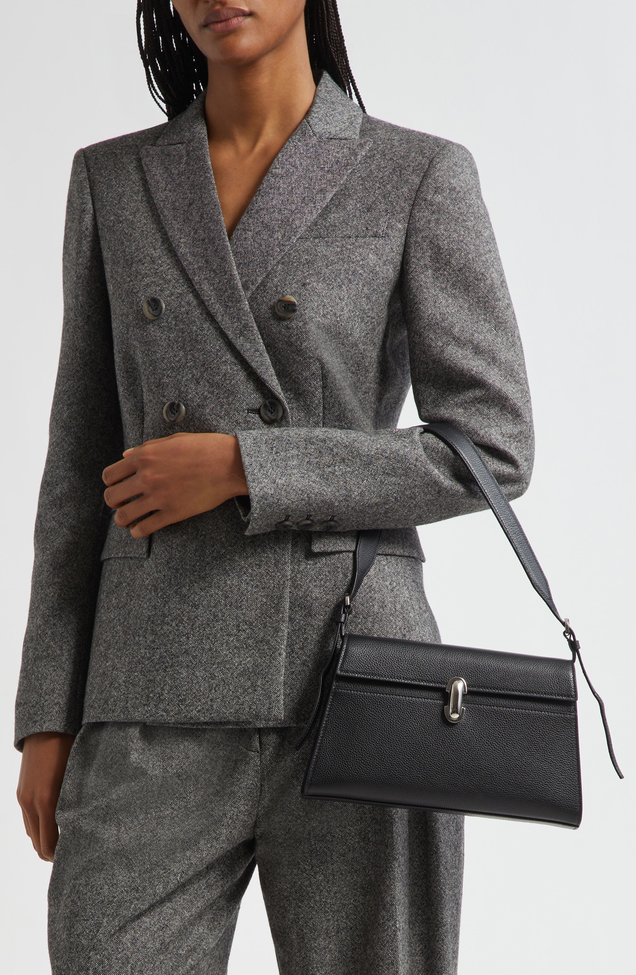 SAVETTE Symmetry Leather Shoulder Bag in Black at Nordstrom - 3