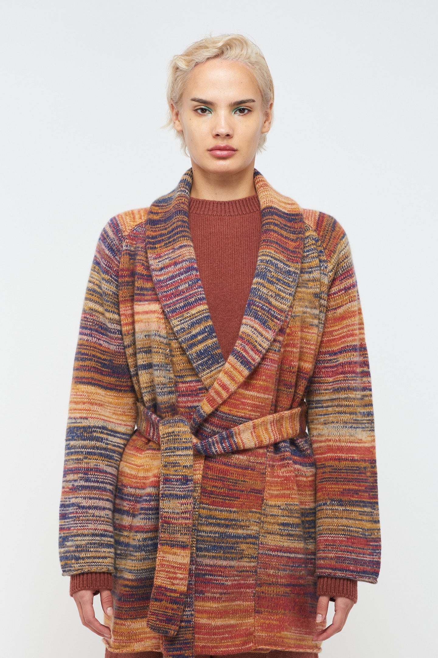 COSMIC STRIPE WOMENS BELTED CARDIGAN - 2
