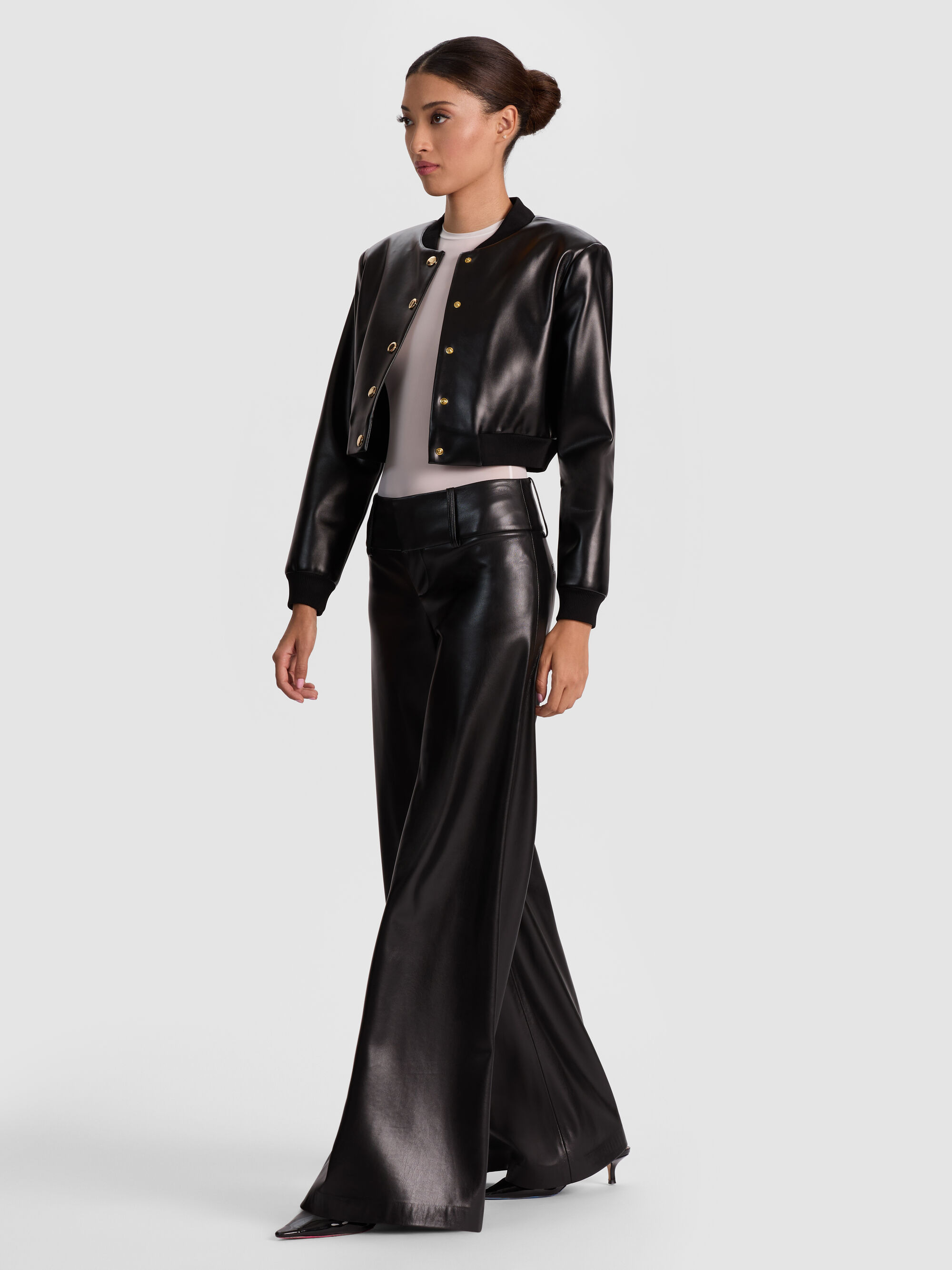 OLIVIA VEGAN WIDE LEG PANT - 6