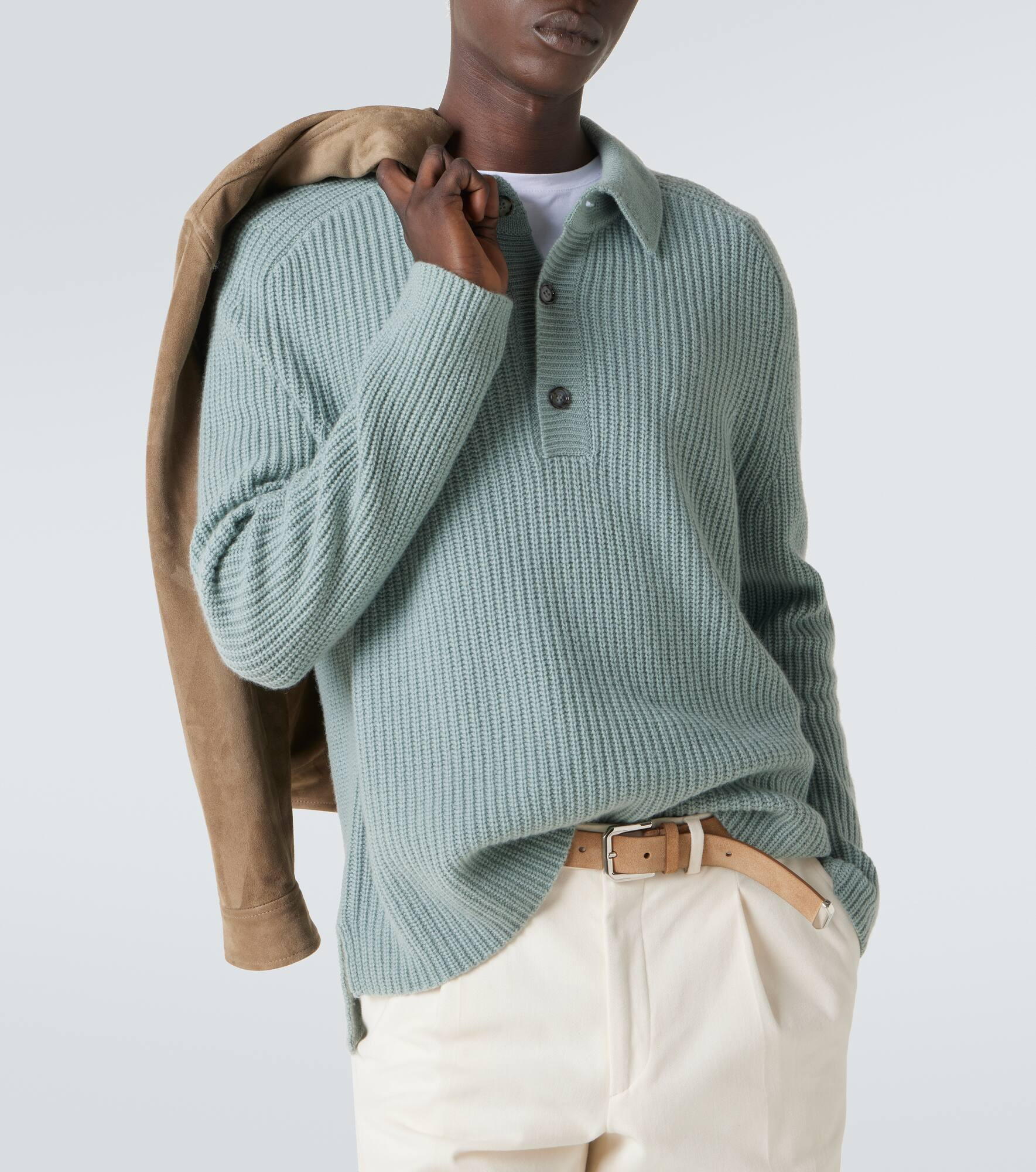 Wool and cashmere polo sweater - 5