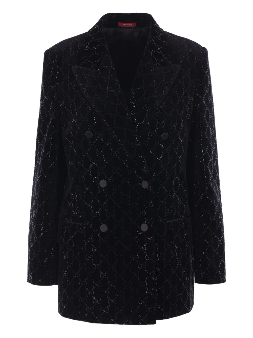 crystal-embellished velvet blazer - 1