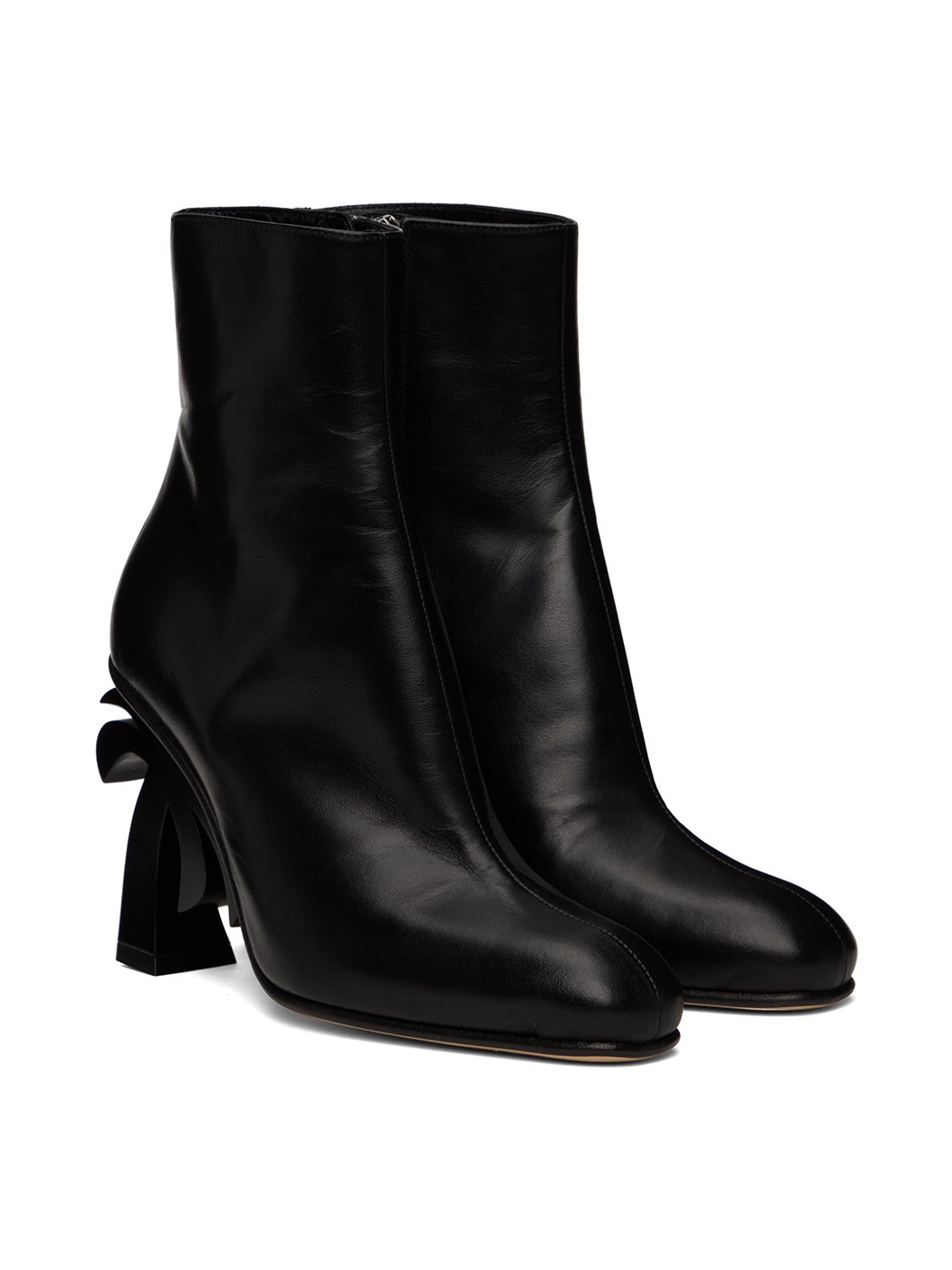 Black Palm Heel Boots - 4