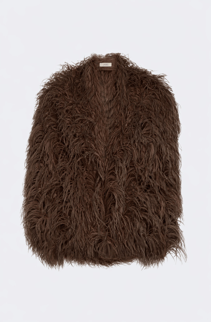 LAPOINTE Marbled Feathers Cropped Jacket outlook