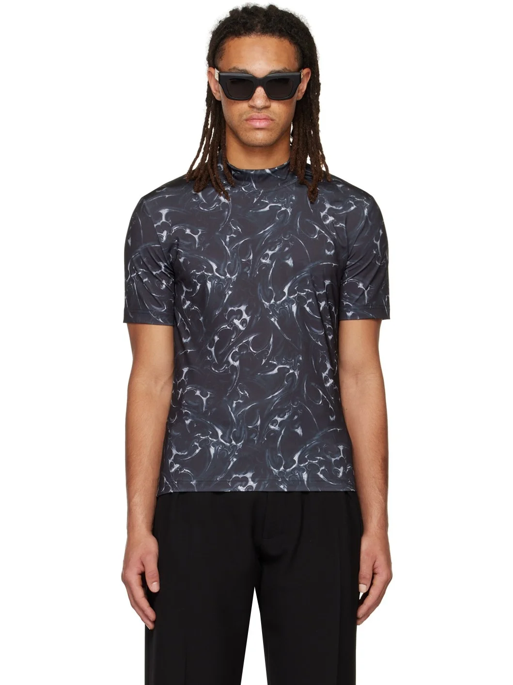 Black Tribal Turtleneck - 1