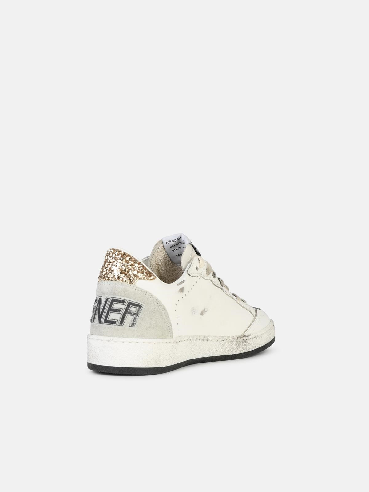 'BALL STAR' WHITE LEATHER SNEAKERS - 3