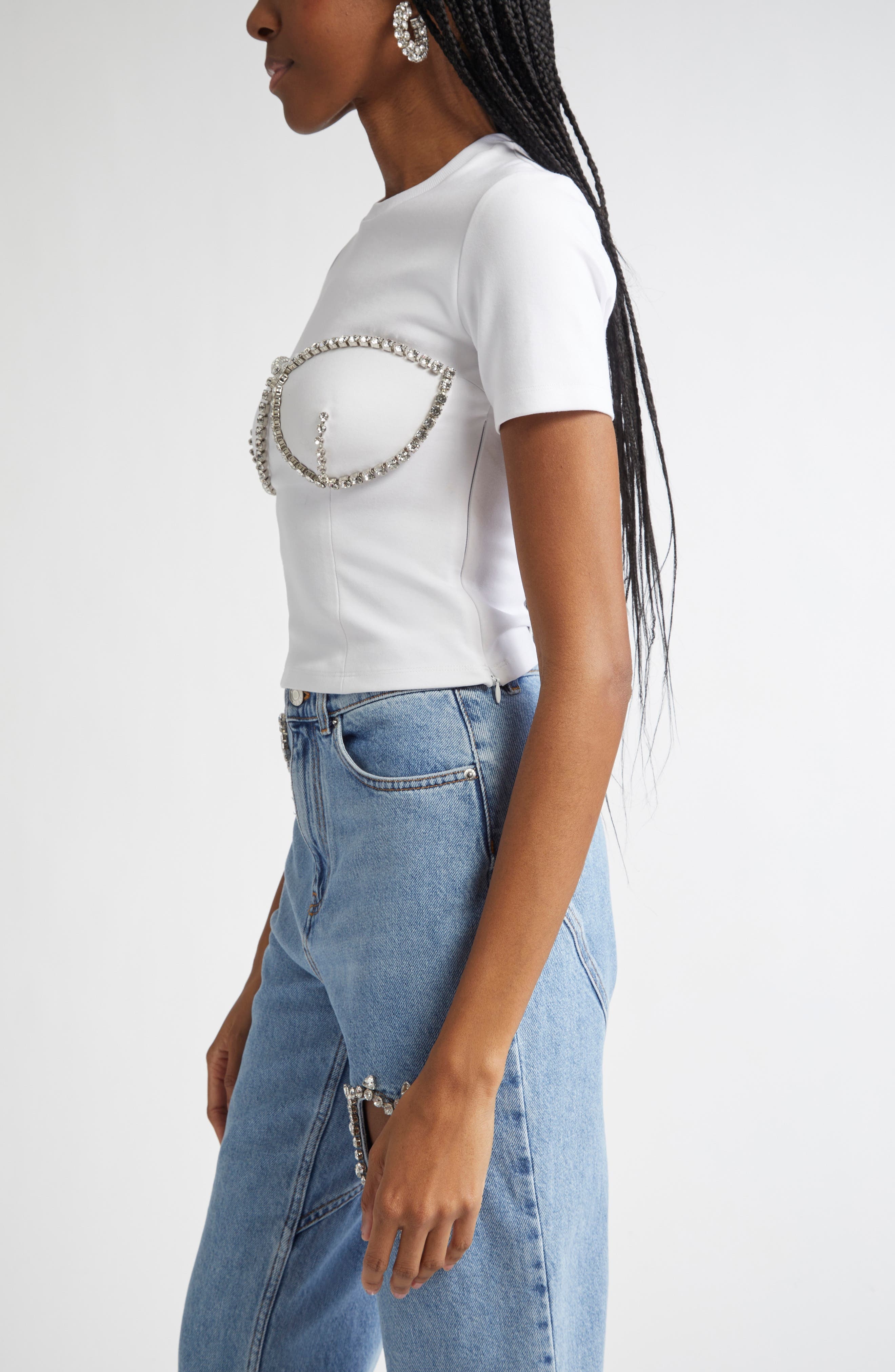 Crystal Bustier Cup T-Shirt - 4